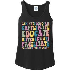 Special Education Teacher Laminate Accommodate Collaborate Ladies Essential Tank