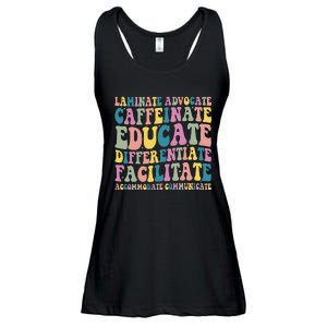 Special Education Teacher Laminate Accommodate Collaborate Ladies Essential Flowy Tank