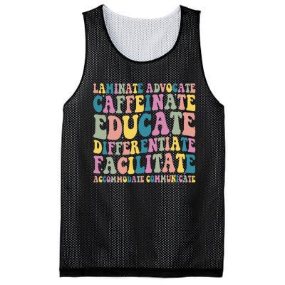 Special Education Teacher Laminate Accommodate Collaborate Mesh Reversible Basketball Jersey Tank