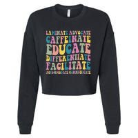 Special Education Teacher Laminate Accommodate Collaborate Cropped Pullover Crew