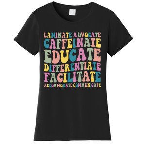 Special Education Teacher Laminate Accommodate Collaborate Women's T-Shirt