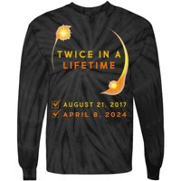 Solar Eclipse Twice In Lifetime 2024 Solar Eclipse Tie-Dye Long Sleeve Shirt