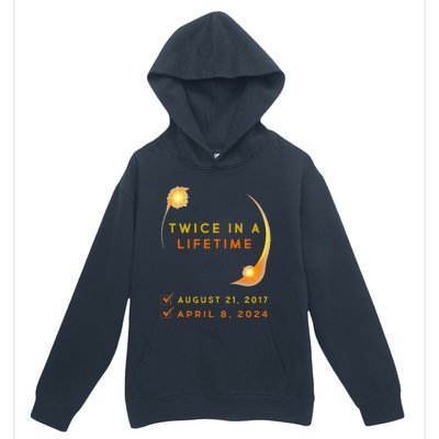 Solar Eclipse Twice In Lifetime 2024 Solar Eclipse Urban Pullover Hoodie