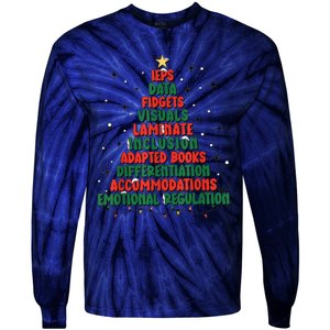 Special Ed Teacher Christmas Holiday Teacher Xmas Lights Tie-Dye Long Sleeve Shirt