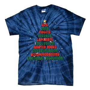 Special Ed Teacher Christmas Holiday Teacher Xmas Lights Tie-Dye T-Shirt