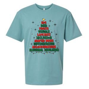 Special Ed Teacher Christmas Holiday Teacher Xmas Lights Sueded Cloud Jersey T-Shirt