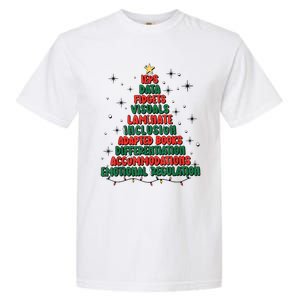 Special Ed Teacher Christmas Holiday Teacher Xmas Lights Garment-Dyed Heavyweight T-Shirt