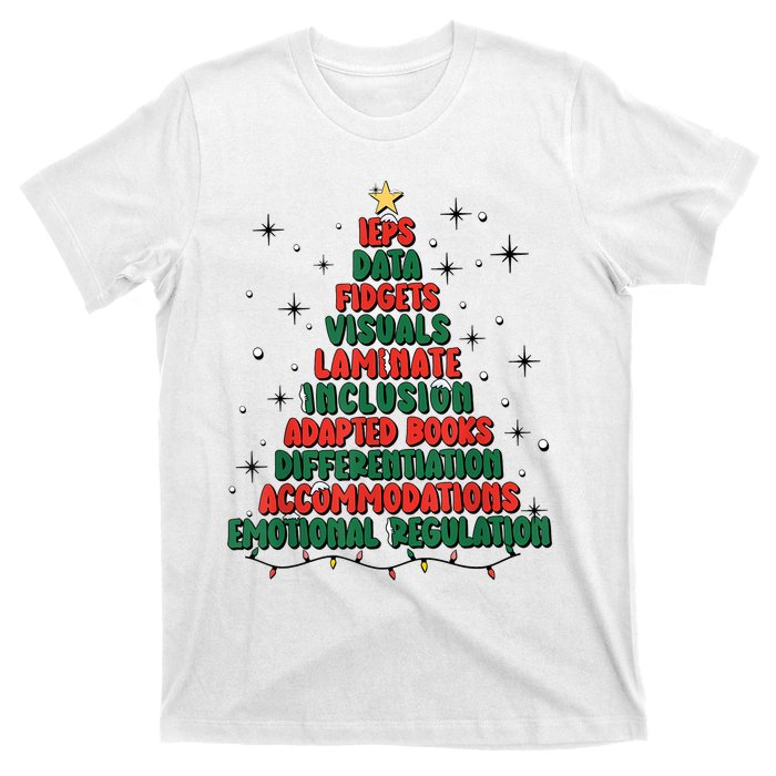 Special Ed Teacher Christmas Holiday Teacher Xmas Lights T-Shirt