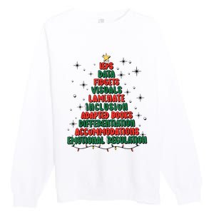 Special Ed Teacher Christmas Holiday Teacher Xmas Lights Premium Crewneck Sweatshirt