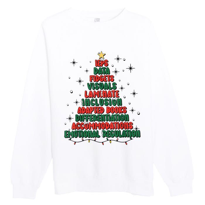 Special Ed Teacher Christmas Holiday Teacher Xmas Lights Premium Crewneck Sweatshirt