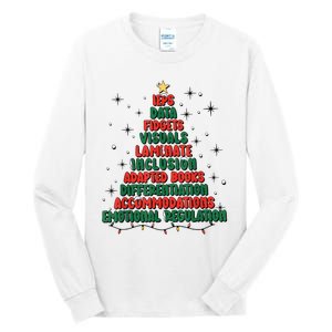 Special Ed Teacher Christmas Holiday Teacher Xmas Lights Tall Long Sleeve T-Shirt