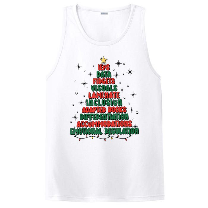 Special Ed Teacher Christmas Holiday Teacher Xmas Lights PosiCharge Competitor Tank