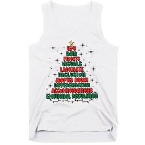 Special Ed Teacher Christmas Holiday Teacher Xmas Lights Tank Top