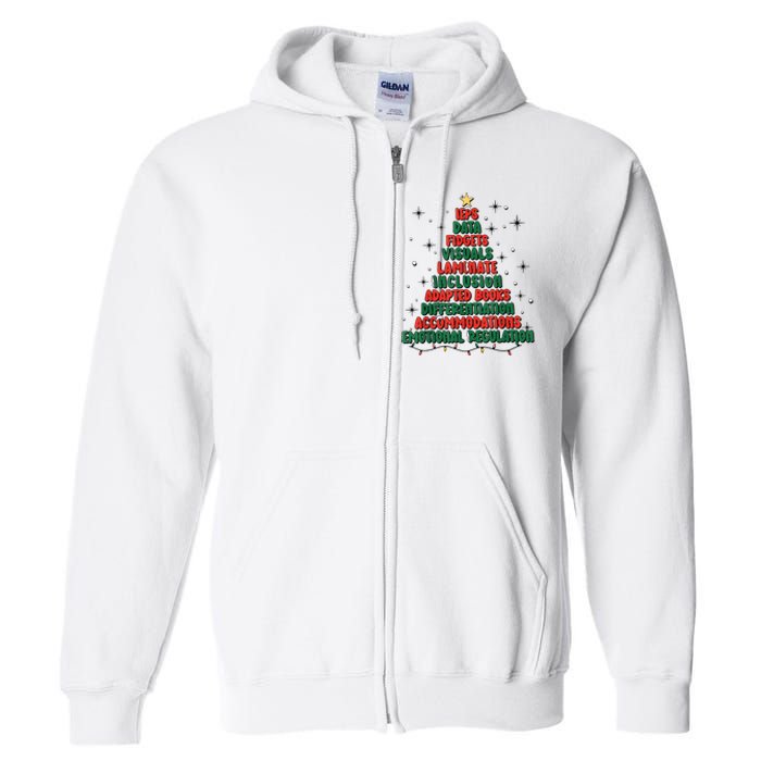 Special Ed Teacher Christmas Holiday Teacher Xmas Lights Full Zip Hoodie