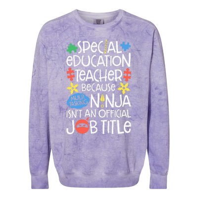 Special Education Teacher Ninja SPED Job Colorblast Crewneck Sweatshirt