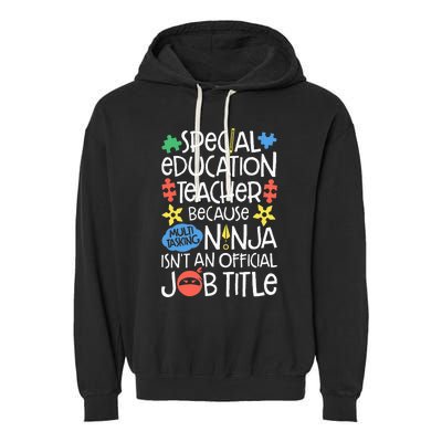 Special Education Teacher Ninja SPED Job Garment-Dyed Fleece Hoodie