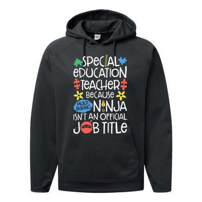 Special Education Teacher Ninja SPED Job Performance Fleece Hoodie