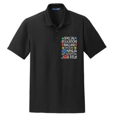 Special Education Teacher Ninja SPED Job Dry Zone Grid Polo