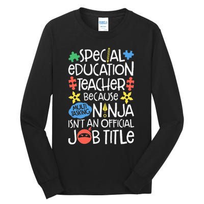 Special Education Teacher Ninja SPED Job Tall Long Sleeve T-Shirt