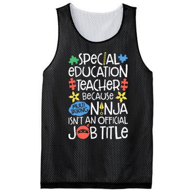 Special Education Teacher Ninja SPED Job Mesh Reversible Basketball Jersey Tank