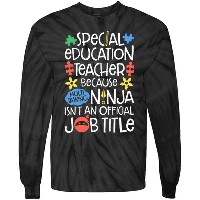 Special Education Teacher Ninja SPED Job Tie-Dye Long Sleeve Shirt