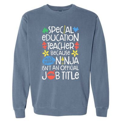 Special Education Teacher Ninja SPED Job Garment-Dyed Sweatshirt