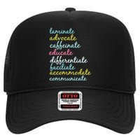 Special Education Teacher Laminate Advocate Caffeinate High Crown Mesh Back Trucker Hat