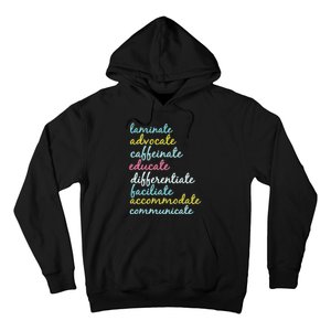 Special Education Teacher Laminate Advocate Caffeinate Hoodie