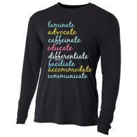 Special Education Teacher Laminate Advocate Caffeinate Cooling Performance Long Sleeve Crew