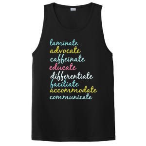 Special Education Teacher Laminate Advocate Caffeinate PosiCharge Competitor Tank