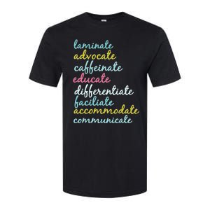 Special Education Teacher Laminate Advocate Caffeinate Softstyle CVC T-Shirt