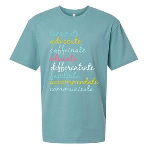 Special Education Teacher Laminate Advocate Caffeinate Sueded Cloud Jersey T-Shirt