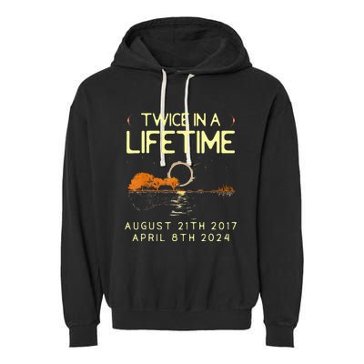 Solar Eclipse Twice In Lifetime April 08 2024 Garment-Dyed Fleece Hoodie