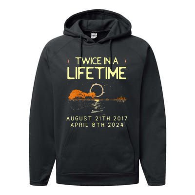 Solar Eclipse Twice In Lifetime April 08 2024 Performance Fleece Hoodie