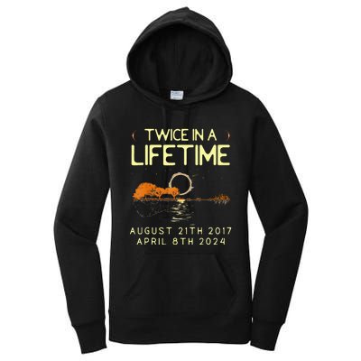 Solar Eclipse Twice In Lifetime April 08 2024 Women's Pullover Hoodie