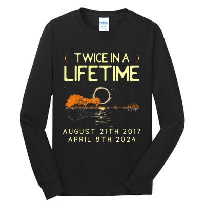 Solar Eclipse Twice In Lifetime April 08 2024 Tall Long Sleeve T-Shirt