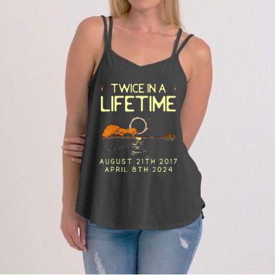 Solar Eclipse Twice In Lifetime April 08 2024 Women's Strappy Tank