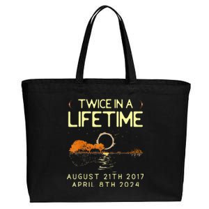 Solar Eclipse Twice In Lifetime April 08 2024 Cotton Canvas Jumbo Tote