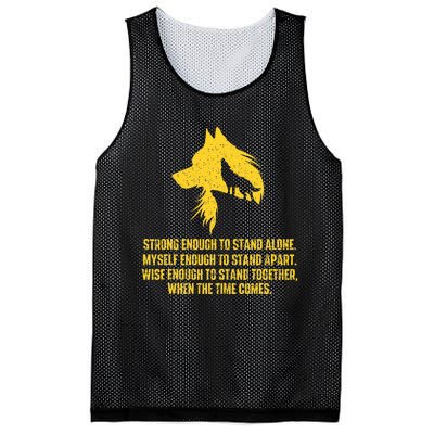 Strong Enough To Stand Alone Wolf Lover Wildlife Lover Mesh Reversible Basketball Jersey Tank