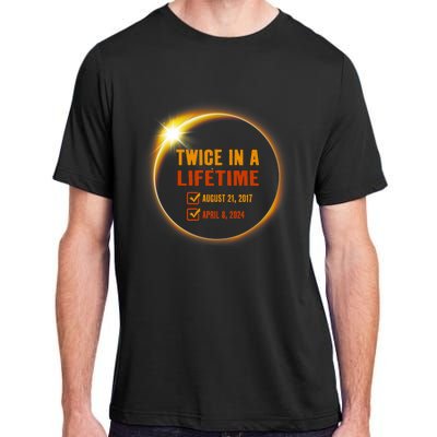 Solar Eclipse Twice In Lifetime 2024 Solar Eclipse Adult ChromaSoft Performance T-Shirt