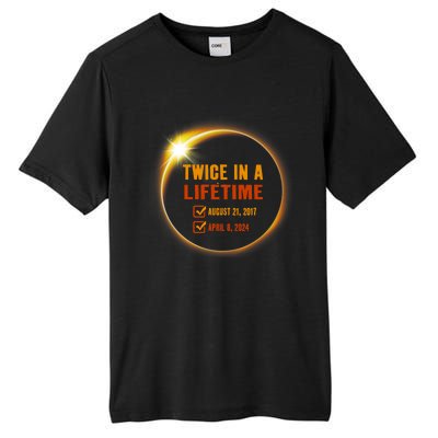 Solar Eclipse Twice In Lifetime 2024 Solar Eclipse Tall Fusion ChromaSoft Performance T-Shirt