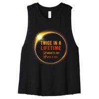 Solar Eclipse Twice In Lifetime 2024 Solar Eclipse Women's Racerback Cropped Tank