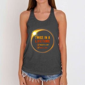 Solar Eclipse Twice In Lifetime 2024 Solar Eclipse Women's Knotted Racerback Tank