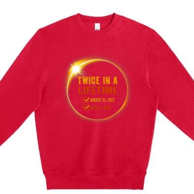 Solar Eclipse Twice In Lifetime 2024 Solar Eclipse Premium Crewneck Sweatshirt