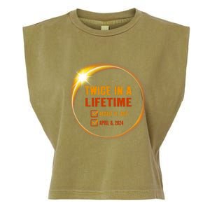 Solar Eclipse Twice In Lifetime 2024 Solar Eclipse Garment-Dyed Women's Muscle Tee