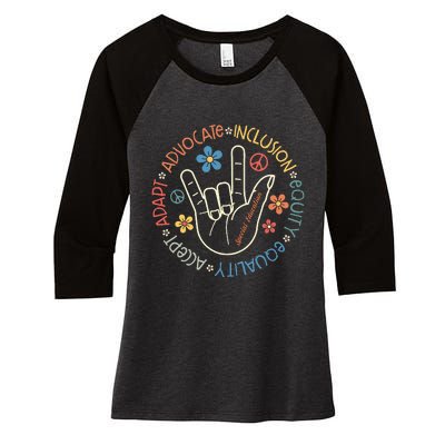 Special Education Teacher Inspirational SPED Teachers Autism Women's Tri-Blend 3/4-Sleeve Raglan Shirt