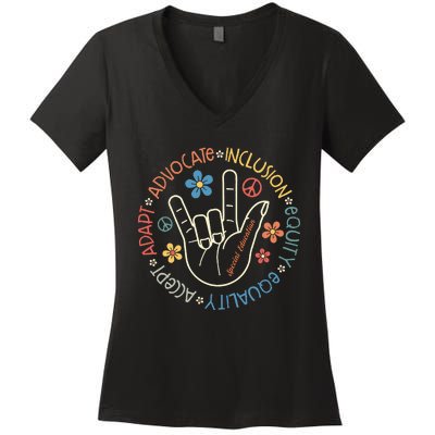 Special Education Teacher Inspirational SPED Teachers Autism Women's V-Neck T-Shirt