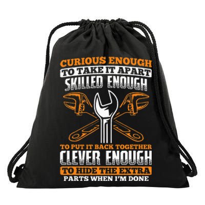 Skilled Enough To Put It Back Together Garage Car Mechanic Drawstring Bag