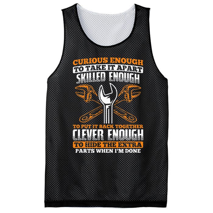 Skilled Enough To Put It Back Together Garage Car Mechanic Mesh Reversible Basketball Jersey Tank