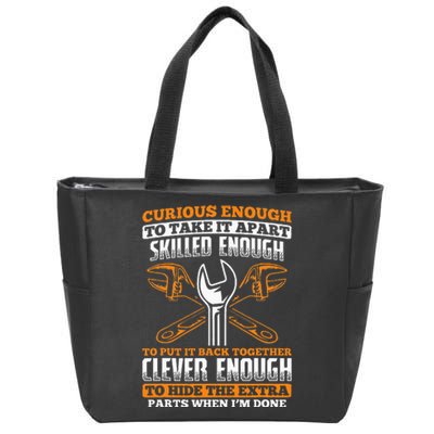 Skilled Enough To Put It Back Together Garage Car Mechanic Zip Tote Bag